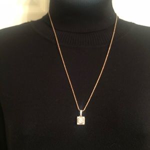 Rose Gold vermeil crystal pendent necklace